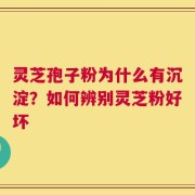 灵芝孢子粉为什么有沉淀？如何辨别灵芝粉好坏