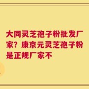 大同灵芝孢子粉批发厂家？康京元灵芝孢子粉是正规厂家不
