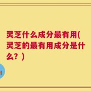灵芝什么成分最有用(灵芝的最有用成分是什么？)
