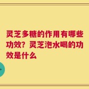灵芝多糖的作用有哪些功效？灵芝泡水喝的功效是什么