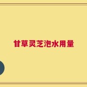 甘草灵芝泡水用量