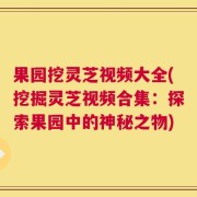 果园挖灵芝视频大全(挖掘灵芝视频合集：探索果园中的神秘之物)