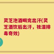 灵芝泡酒喝完出汗(灵芝酒饮后出汗，祛湿排毒奇效)