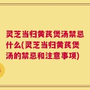 灵芝当归黄芪煲汤禁忌什么(灵芝当归黄芪煲汤的禁忌和注意事项)