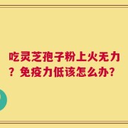 吃灵芝孢子粉上火无力？免疫力低该怎么办？