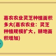 嘉农农业灵芝种植面积多大(嘉农农业：灵芝种植规模扩大，耕地面积增加)