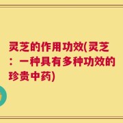 灵芝的作用功效(灵芝：一种具有多种功效的珍贵中药)