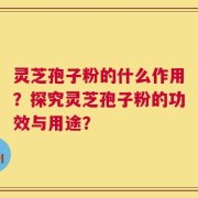 灵芝孢子粉的什么作用？探究灵芝孢子粉的功效与用途？