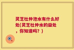 灵芝杜仲泡水有什么好处(灵芝杜仲水的益处，你知道吗？)
