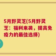 5月野灵芝(5月野灵芝：福利来袭，提高免疫力的最佳选择)