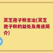 灵芝孢子粉主冶(灵芝孢子粉的益处及用途简介)