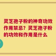 灵芝孢子粉的神奇功效作用禁忌？灵芝孢子粉的功效和作用是什么