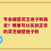 专业破壁灵芝孢子粉商家？哪里可以买到正宗的灵芝破壁孢子粉