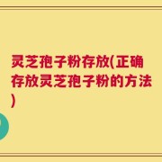 灵芝孢子粉存放(正确存放灵芝孢子粉的方法)