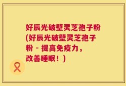 好辰光破壁灵芝孢子粉(好辰光破壁灵芝孢子粉 - 提高免疫力，改善睡眠！)