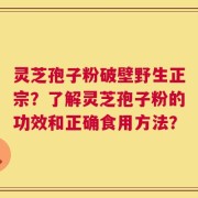 灵芝孢子粉破壁野生正宗？了解灵芝孢子粉的功效和正确食用方法？