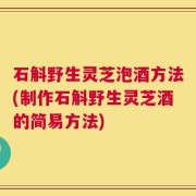 石斛野生灵芝泡酒方法(制作石斛野生灵芝酒的简易方法)