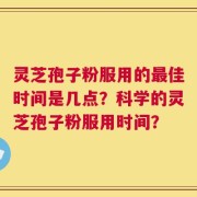 灵芝孢子粉服用的最佳时间是几点？科学的灵芝孢子粉服用时间？