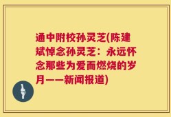 通中附校孙灵芝(陈建斌悼念孙灵芝：永远怀念那些为爱而燃烧的岁月——新闻报道)