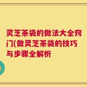 灵芝茶袋的做法大全窍门(做灵芝茶袋的技巧与步骤全解析