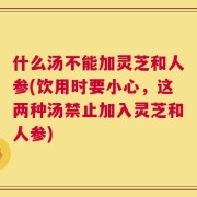 什么汤不能加灵芝和人参(饮用时要小心，这两种汤禁止加入灵芝和人参)