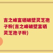 吉之峰富硒破壁灵芝孢子粉(吉之峰破壁富硒灵芝孢子粉)