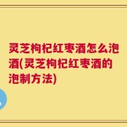 灵芝枸杞红枣酒怎么泡酒(灵芝枸杞红枣酒的泡制方法)