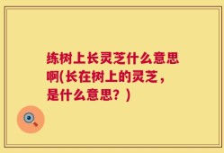 练树上长灵芝什么意思啊(长在树上的灵芝，是什么意思？)