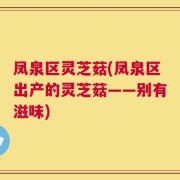 凤泉区灵芝菇(凤泉区出产的灵芝菇——别有滋味)