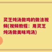 灵芝炖汤做鸡的做法视频(视频教程：用灵芝炖汤做美味鸡汤)