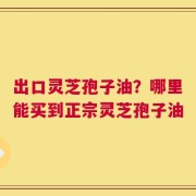 出口灵芝孢子油？哪里能买到正宗灵芝孢子油