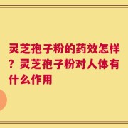 灵芝孢子粉的药效怎样？灵芝孢子粉对人体有什么作用