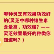 哪种灵芝有效果功效好的(灵芝中哪种维生素含量高，功效强？——灵芝效果最好的种类你知道吗？)
