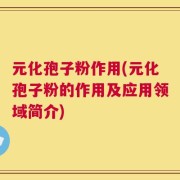 元化孢子粉作用(元化孢子粉的作用及应用领域简介)