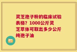 灵芝孢子粉的临床试验表格？1000公斤灵芝萃体可取出多少公斤纯孢子油