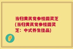 当归黄芪党参桂圆灵芝(当归黄芪党参桂圆灵芝：中式养生佳品)