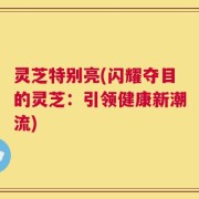 灵芝特别亮(闪耀夺目的灵芝：引领健康新潮流)
