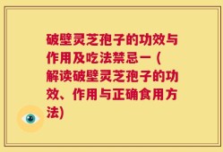 破壁灵芝孢子的功效与作用及吃法禁忌一 (解读破壁灵芝孢子的功效、作用与正确食用方法)