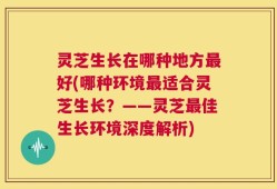 灵芝生长在哪种地方最好(哪种环境最适合灵芝生长？——灵芝最佳生长环境深度解析)