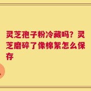 灵芝孢子粉冷藏吗？灵芝磨碎了像棉絮怎么保存