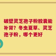 破壁灵芝孢子粉胶囊能补肾？冬虫夏草、灵芝孢子粉，哪个更好