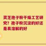 灵芝孢子粉干燥工艺研究？孢子粉沉淀的好还是易溶解的好