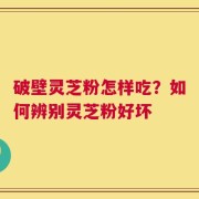 破壁灵芝粉怎样吃？如何辨别灵芝粉好坏
