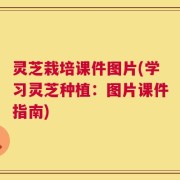 灵芝栽培课件图片(学习灵芝种植：图片课件指南)