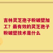 吉林灵芝孢子粉破壁加工？最有效的灵芝孢子粉破壁技术是什么