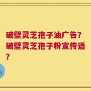 破壁灵芝孢子油广告？破壁灵芝孢子粉宣传语？