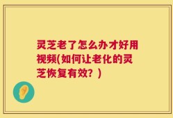 灵芝老了怎么办才好用视频(如何让老化的灵芝恢复有效？)