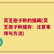 灵芝孢子粉的储藏(灵芝孢子粉储存：注意事项与方法)