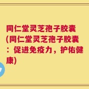 同仁堂灵芝孢子胶囊 (同仁堂灵芝孢子胶囊：促进免疫力，护佑健康)