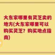 大东家哪里有灵芝卖的地方(大东家哪里可以购买灵芝？购买地点指南)